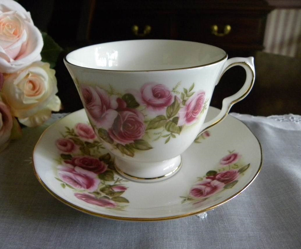 Vintage Queen Anne Pink Rose Teacup and Saucer - The Pink Rose Cottage 