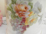 Antique Shaving Mug with Pastel Roses and Grapes - The Pink Rose Cottage 