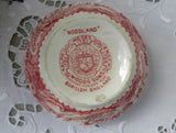 Vintage Wood & Sons "Woodland" Red and White Transferware Nut Cup or Butter Pat Dish - The Pink Rose Cottage 