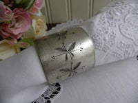 Antique Silver Plated Leaf Design Napkin Ring - The Pink Rose Cottage 