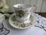 Vintage Wild Flowers and Berries Demitasse Teacup and Saucer - The Pink Rose Cottage 