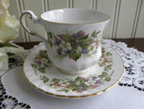Vintage Wild Flowers and Berries Demitasse Teacup and Saucer - The Pink Rose Cottage 