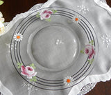 Vintage Enameled Pink Rose and Daisy Plate - The Pink Rose Cottage 