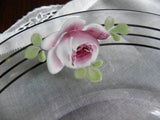 Vintage Enameled Pink Rose and Daisy Plate - The Pink Rose Cottage 