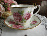 Vintage Salisbury "Juliana Rose" Pink Rose Teacup and Saucer - The Pink Rose Cottage 