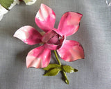 Unused Vintage Enameled Pink Wild Rose Pin with Tag - The Pink Rose Cottage 