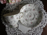 Vintage Tuscan Rosalie Chintz Pink Roses Teacup and Saucer - The Pink Rose Cottage 