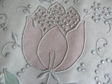Unused Vintage Madeira Hand Embroidered Tulip Pillowcases - The Pink Rose Cottage 