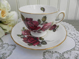 Vintage Queen Anne Red Rose Teacup and Saucer - The Pink Rose Cottage 