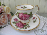 Vintage Elizabethan Deep Pink Rose Teacup and Saucer - The Pink Rose Cottage 