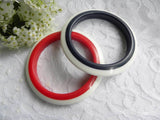 Pair of Vintage Red White and Blue Patriotic Bangle Bracelets - The Pink Rose Cottage 