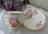 Vintage Royal Grafton Pink Rose and Wildflowers Teacup and Saucer - The Pink Rose Cottage 