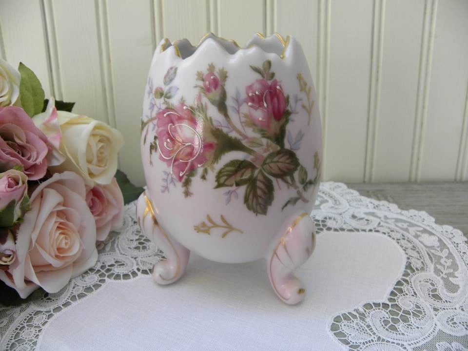 Vintage Napcoware Pink Rose Egg Shaped Vase - The Pink Rose Cottage 