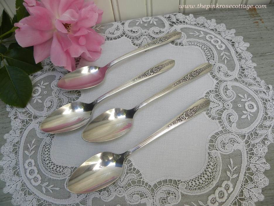 Vintage Nobility Plate "Royal Rose" Silverplated Teaspoons - The Pink Rose Cottage 