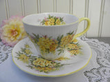 Vintage Royal Albert Blossom Time Series Laburnum Teacup and Saucer - The Pink Rose Cottage 