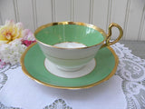 Vintage Royal Albert Crown China Green Teacup and Saucer - The Pink Rose Cottage 
