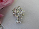 Vintage Rhinestone Bouquet Brooch Pin - The Pink Rose Cottage 