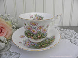 Vintage Royal Albert "Dawn" Sunnyside Series Strawflowers Teacup and Saucer - The Pink Rose Cottage 