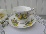 Vintage Queen Anne Sharmock Clover Buttercup Teacup and Saucer - The Pink Rose Cottage 