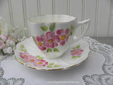 Vintage Victoria Pink Apple Blossoms Teacup and Saucer - The Pink Rose Cottage 