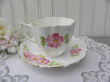 Vintage Victoria Pink Apple Blossoms Teacup and Saucer - The Pink Rose Cottage 