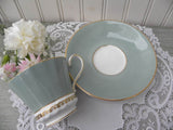 Vintage Aynsley Green Teacup and Saucer with Large Pink Rose - The Pink Rose Cottage 