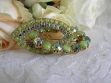 Vintage Green Rhinestone Pin Brooch - The Pink Rose Cottage 