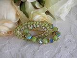 Vintage Green Rhinestone Pin Brooch - The Pink Rose Cottage 