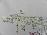 Vintage Tablecloth and Napkin Set Pink Lilies Bamboo and Butterflies - The Pink Rose Cottage 
