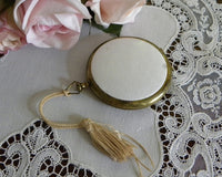 Vintage Pocket Watch Style Guilloche Ladies Powder Compact - The Pink Rose Cottage 