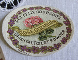Vintage 1906 Perfume Toilet Powder Labels Violets & Geranium 2 Sizes - The Pink Rose Cottage 
