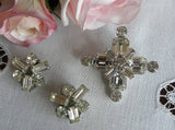 Vintage Weiss Crystal Rhinestone Brooch Pin and Earrings - The Pink Rose Cottage 
