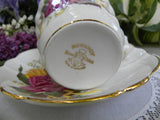 Vintage Pink and Yellow Rose with Lily of the Valley English Teacup - The Pink Rose Cottage 