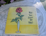 Vintage Get Well Soon Handkerchief Greeting Card - The Pink Rose Cottage 