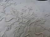 Vintage Whitework Embroidery Christening Newborn Bib Flowers and Butterflies - The Pink Rose Cottage 