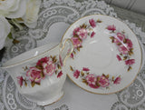 Vintage Queen Anne Pink Wild Rose Teacup and Saucer - The Pink Rose Cottage 