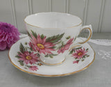 Vintage Pink Chrysanthemums Teacup and Saucer - The Pink Rose Cottage 