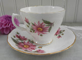 Vintage Pink Chrysanthemums Teacup and Saucer - The Pink Rose Cottage 