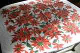 Vintage Christmas Poinsettia Tablecloth - The Pink Rose Cottage 