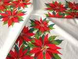 Vintage Red Christmas Poinsettia Tablecloth - The Pink Rose Cottage 