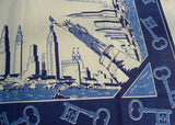 RARE Vintage New York City Skyline Statue of Liberty Souvenir Tablecloth - The Pink Rose Cottage 