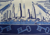 RARE Vintage New York City Skyline Statue of Liberty Souvenir Tablecloth - The Pink Rose Cottage 