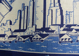 RARE Vintage New York City Skyline Statue of Liberty Souvenir Tablecloth - The Pink Rose Cottage 