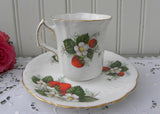 Vintage Hammersley & Co Strawberry Ripe Blossom Demitasse Teacup and Saucer
