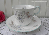 Vintage Queen's China Blue Bachelor Buttons Teacup and Saucer