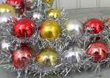 Two Large Vintage Ornament and Tinsel Christmas Candy Canes