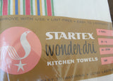 NOS Vintage Startex Wonder-Dri Set of 4 Striped Kitchen Dish Towels
