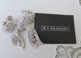 R. J. Graziano Austrian Crystal Bow Pin Brooch
