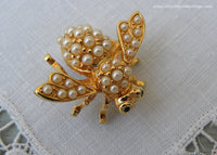 Joan Rivers Bumble Bee Pin with Seed Pearls