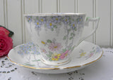 Vintage Wellington China Daisies and Forget Me Not Floral Teacup and Saucer